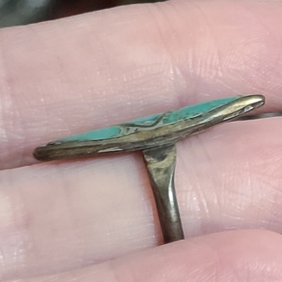 OLD zuni navajo turquoise sterling ring 1920's ? Native American NA sz 5 3/4 - Picture 9 of 10